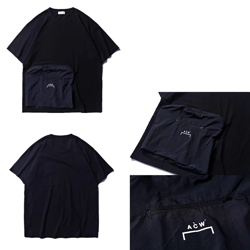

19ss A-COLD-WALL ACW T Shirt Hight Quality Black large pocket ACW A COLD WALL T-Shirts Streetwear A-COLD-WALL Top Tees
