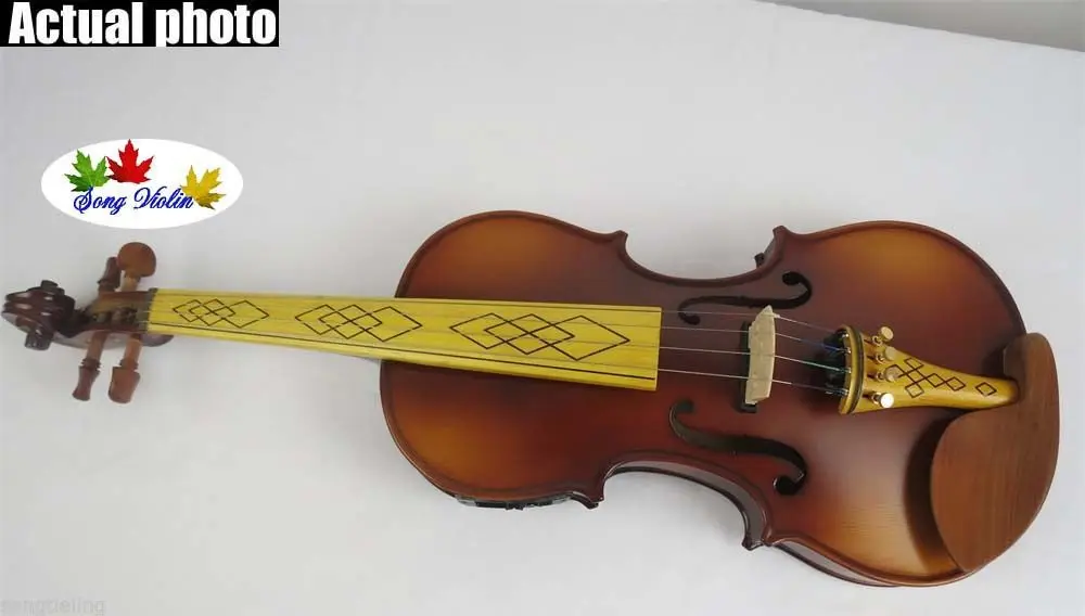 

beautiful brown color 4 strings 4/4 electric violin +Acoustic violin