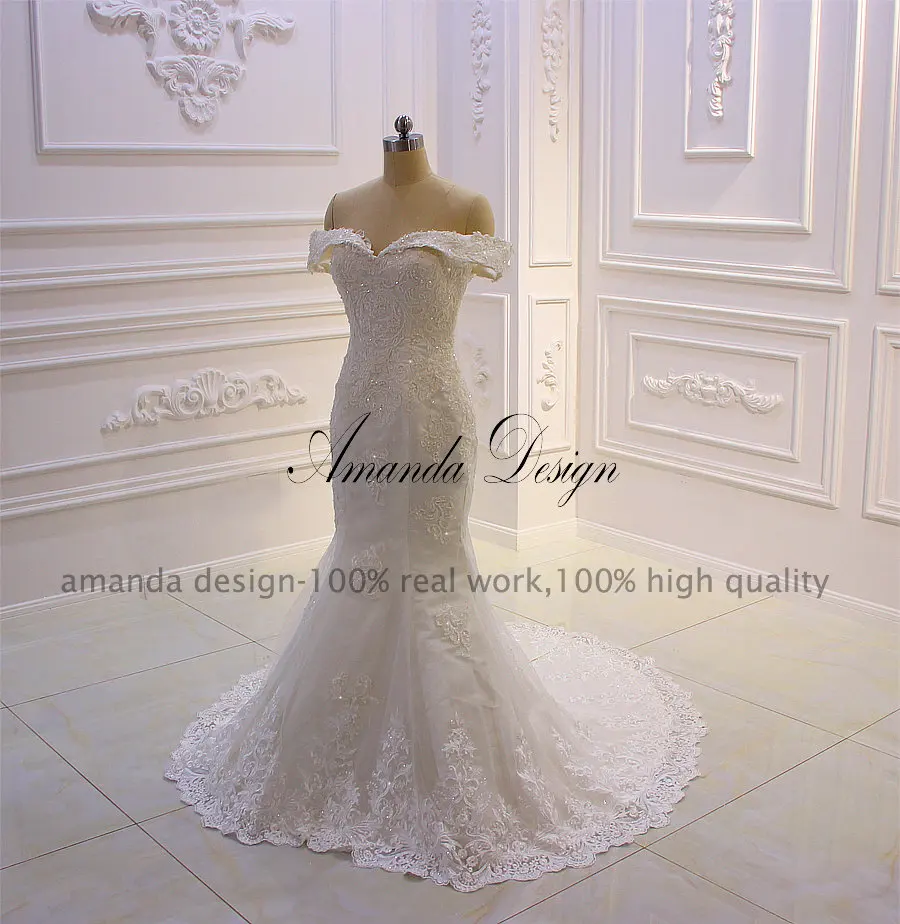 Аманда дизайн robe de mariee courte с открытыми плечами кружева аппликация Съемная юбка свадебное платье