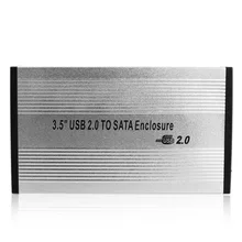New Case hd 3.5 inch USB to 2.0 SATA Enclosure External HDD HD Hard Drive Enclosure Case Supports Windows 98/ME/2000/XP/Vista