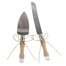 1 набор серебряной пеньковой веревки+ пеньковая веревка из нержавеющей стали с бантом love Just weared нож для свадебного торта и лопаты