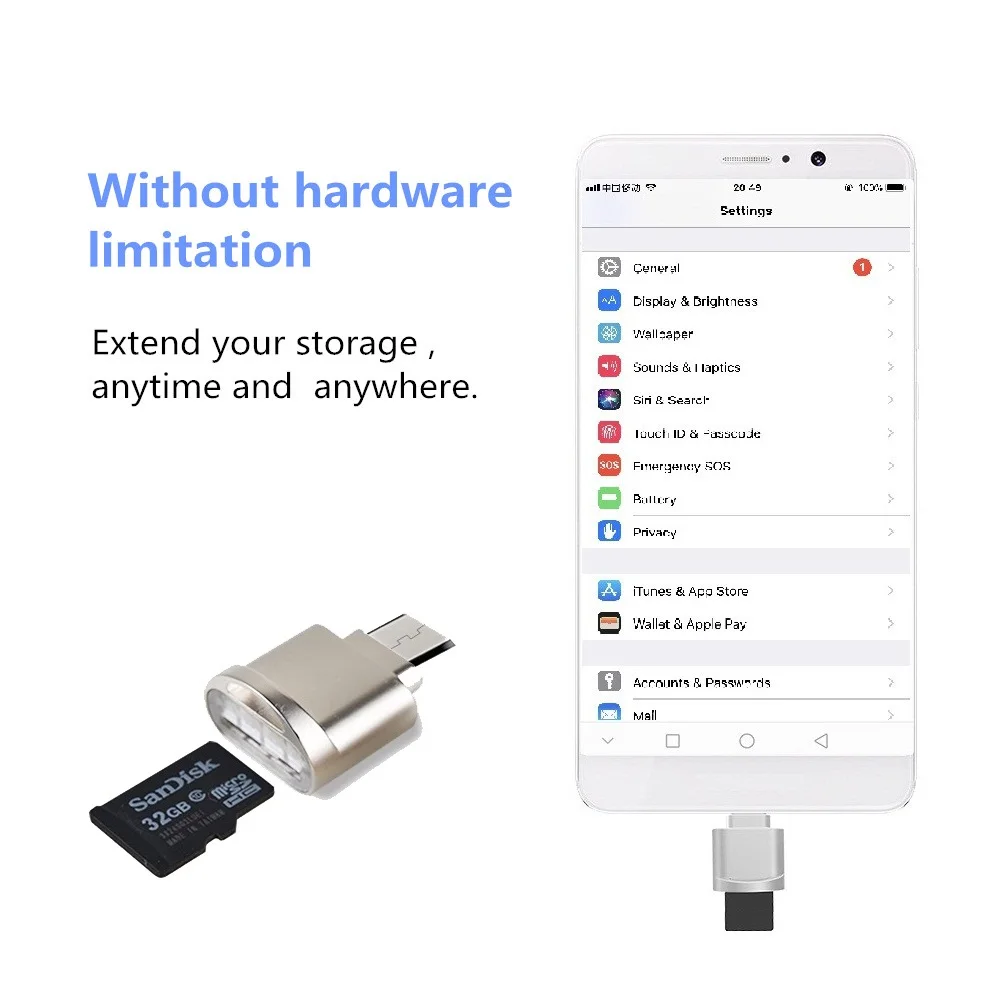 Android телефоны адаптер mi cro USB SD TF кард ридер OTG для Xiaomi 1 S/2A/2 S/3/4/M2/Max/mi one 1S|Переходники