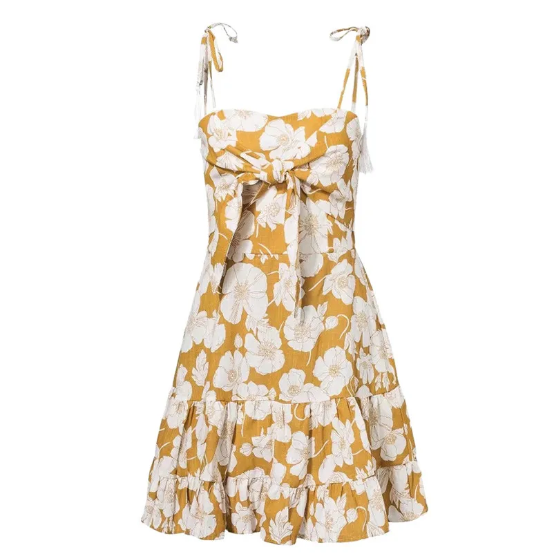 Fashion summer dress 2018 Beach dress Women Ladies Floral Printing Sleeveless Mini Dress Casual Dress vestido robe J12#N (10)