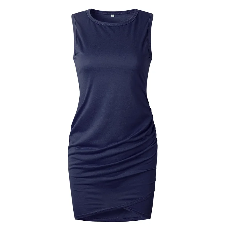 100008dark blue Surmiitro/летнее женское платье с коротким рукавом, Весенняя Модная Повседневная Туника, бодикон, вечерние платья, Короткое мини-платье, женский сарафан - Цвет: 100008dark blue