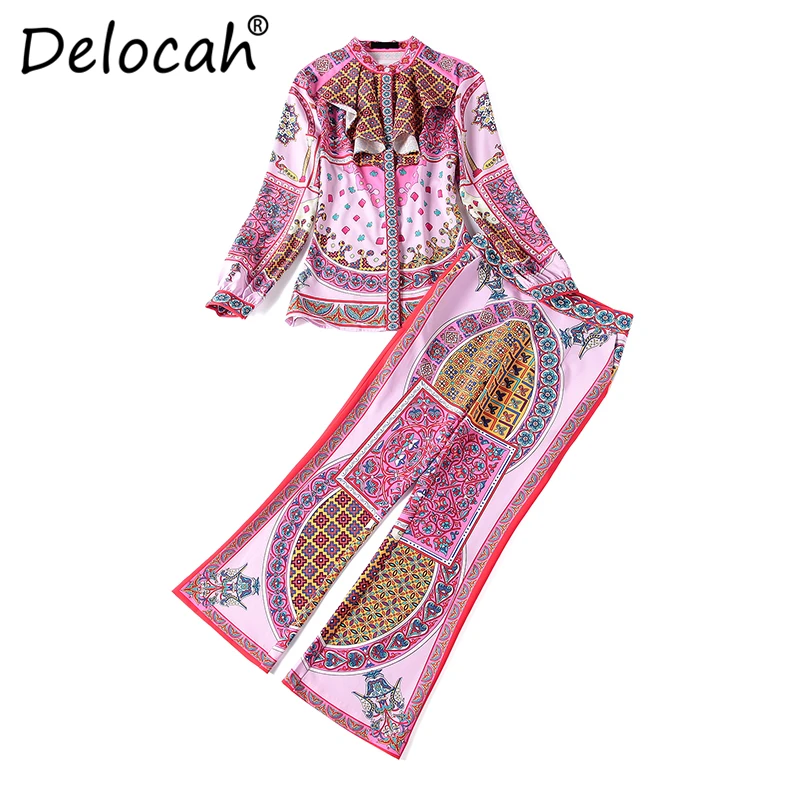 Delocah/осенний Женский комплект из 2 предметов для подиума модный Дизайнерский