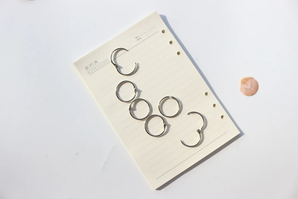 Классический металлический офис школьной тетради Внутренний органайзер для бумаг связующего кольцо канцелярские, 3 см в диаметре, 6