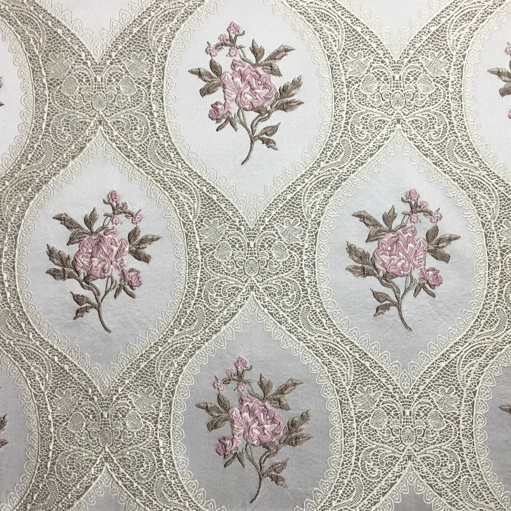 

European Style Lace like Jacquard Woven Vintage Flower Sofa Curtain Drapery Upholstery Home Fabrics 280cm width Sell by meter