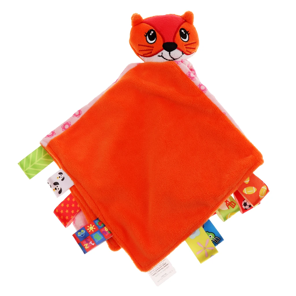 Baby Kids Children Toddler Animal Blanket Soft Plush Teething Security Tag Blankets 32x32cm