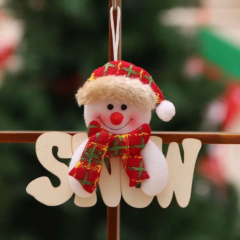 ETya Рождественское украшение для дверей Санта Клаус Снеговик дверь дерево украшение для рождества вечерние Декор для дома подвесной кулон подарок на Рождество - Цвет: 03