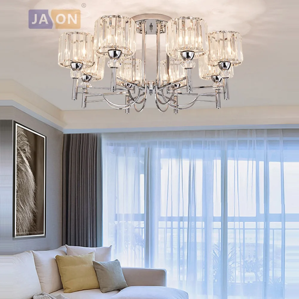 

led e14 Iron Crystal Chrome Clear LED Lamp.LED Light.Ceiling Lights.LED Ceiling Light. Ceiling Lamp For Bedroom