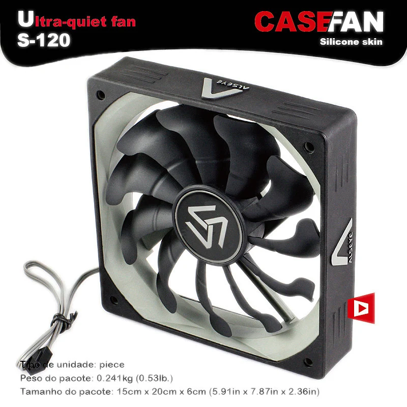 S 120 Case Fan Thermal System Gaming CPU Cooler Fan 12cm1200RPM 3 Pin Fan Computer Chassis