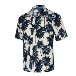 Мужская Летняя Пляжная гавайская рубашка 2019 брендовая рубашка с коротким рукавом плюс размер цветочные рубашки мужская повседневная