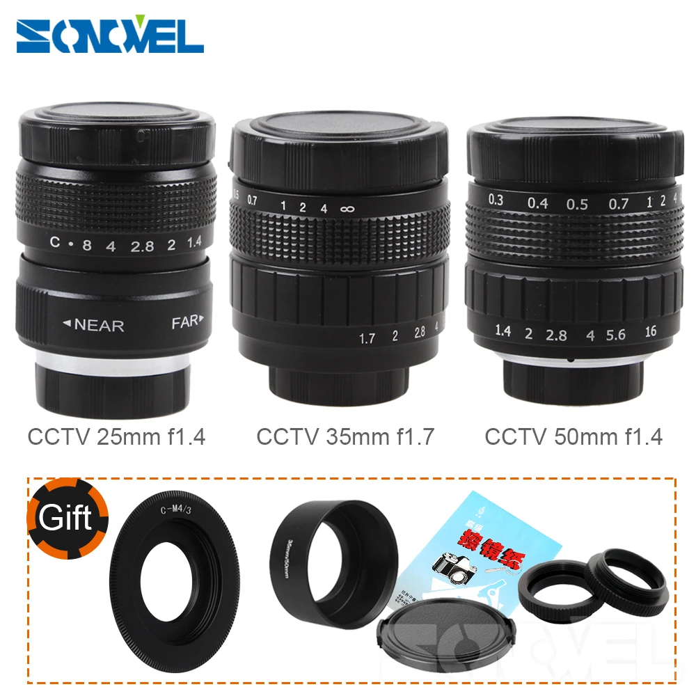 Fujian 3in1 CCTV Lens 25mm f1.4 Lens/ 35mm f1.7 Lens/ 50mm f1.4 Lens Mount Ring Kit for Olympus Panasonic Micro 4/3 M4/3 M 4/3 Fujian 3in1 CCTV Lens 25mm f1.4 Lens/ 35mm f1.7 Lens/ 50mm f1.4 Lens Mount Ring Kit for Olympus Panasonic Micro 4/3 M4/3 M 4/3
