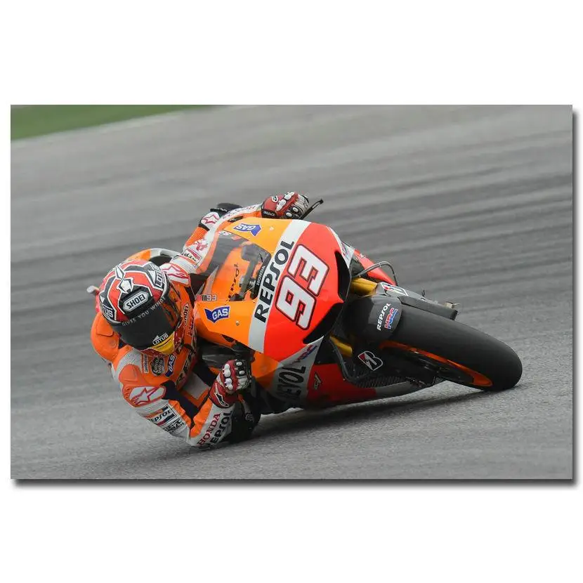 

1206A Marc Marquez MotoGP Riders Star Sports-Wall Sticker Silk Poster Light Canvas Decoration