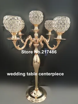 

new Wedding cheap gold candle holder metal flower stand