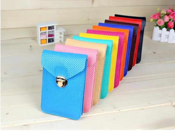 

10pcs/lot Korean style women cell phone bag solid candy color purse mini cute women messenger bags shoulder bags