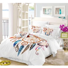 Boho Dreamcatcher Bedding Set Colorful Feather Animal Print Duvet Cover Set Pillowcase White Comforter Cover Home Textile D20