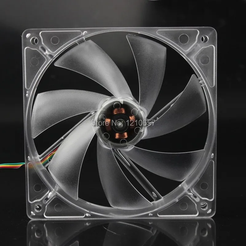 2PCS lot F 128 LED Intelligent Temperature Control Fan 4Pin 12V 120mm