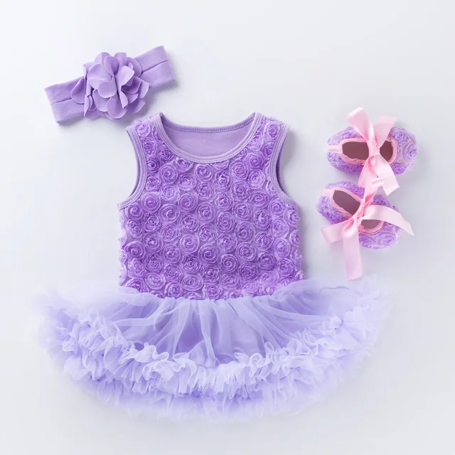 New Born Fashion Lace Party Summer Clothes For Princess Girl Cute 3Pcs ...