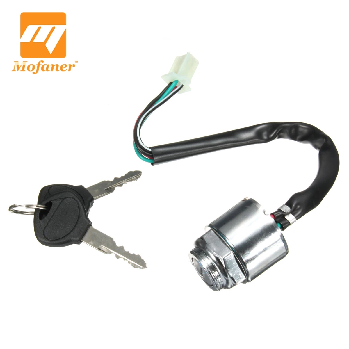 

Motorcycle Ignition Barrel Key Switch 2 Keys 4 Pin Block Connector For ATV Moto Bike Buggy