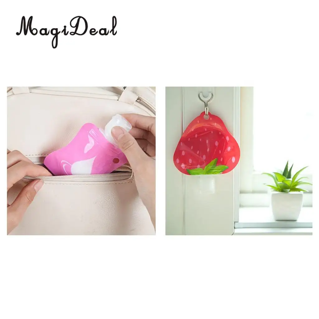 3pcs 28ml Refillable Reusable Empty Squeeze Pouch Lotion Shampoo Cleaner Shower Gel Body Lotion Makeup Squeezable Bag Bottle