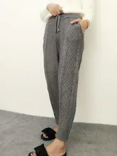 Lulu Leggings Rushed Time-limited Cotton Acrylic Pantalones Mujer 2016 Fashion Pants Nine Points Tied Thin Knit Harlan Women’s