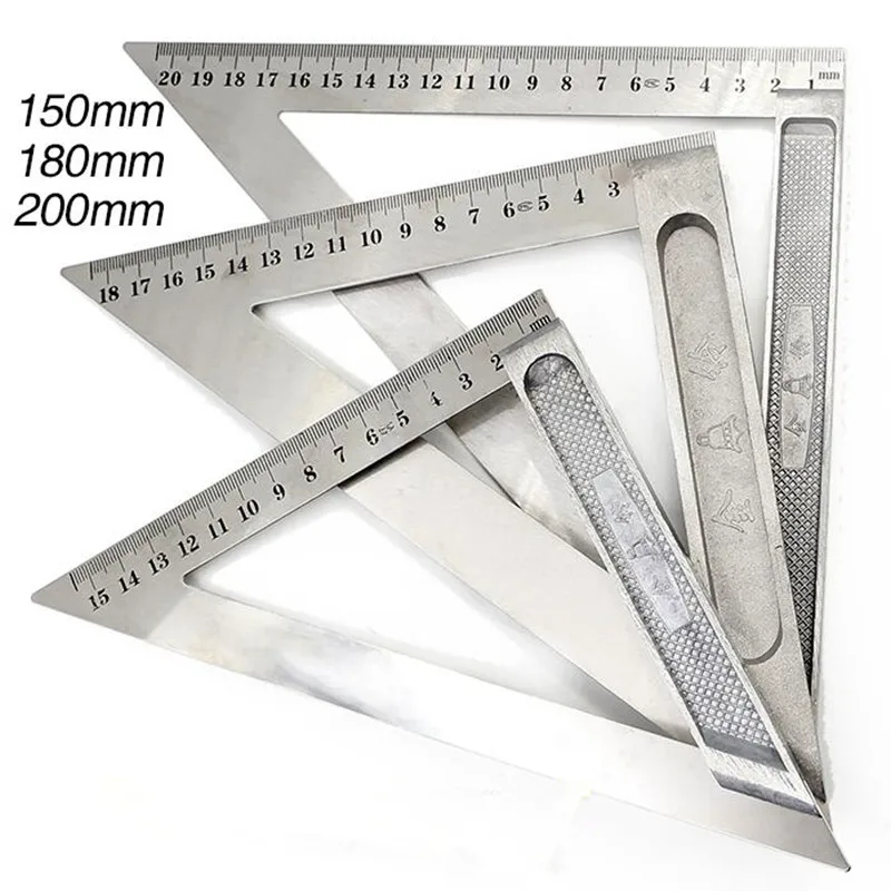 Aluminum Alloy Triangular Ruler Angle Ruler Measuring Tool Aluminium Combination Square Diy Workshop Hardware