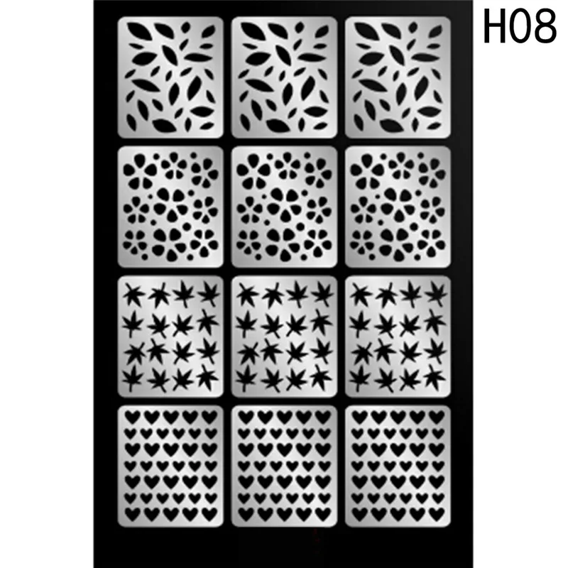 1 шт дизайн ногтей, полый лазерные наклейки трафарет гель лак для ногтей виниловый наконечник руководство по переводу шаблон наклейки для