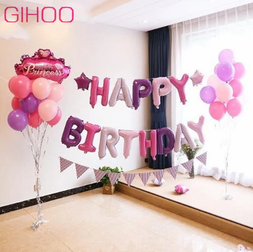 

1 Set Happy Birthday Balloon Air Letters Alphabe Ramadan Foil Balloon Kids Toy Wedding Party Birthday Helium Globos Party Supply