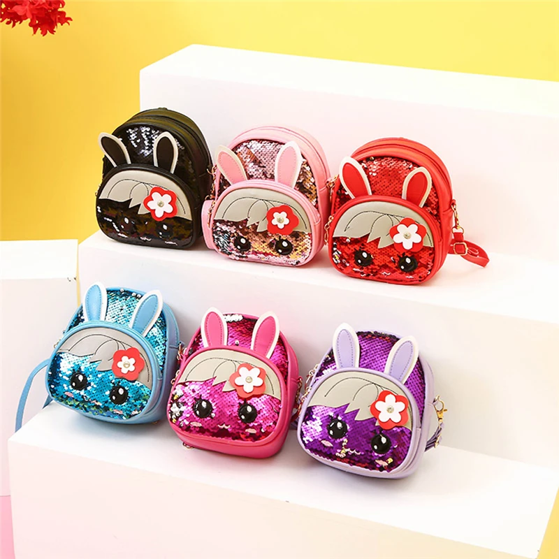 

Cute Kids Girl Cartoon Rabbit Backpack Sequins Shoulder Bag School Book Backpack