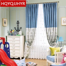 The New Custom Made Modern minimalist splicing Blackout Curtains for bedroom high-grade Cotton Linen Curtain for living room