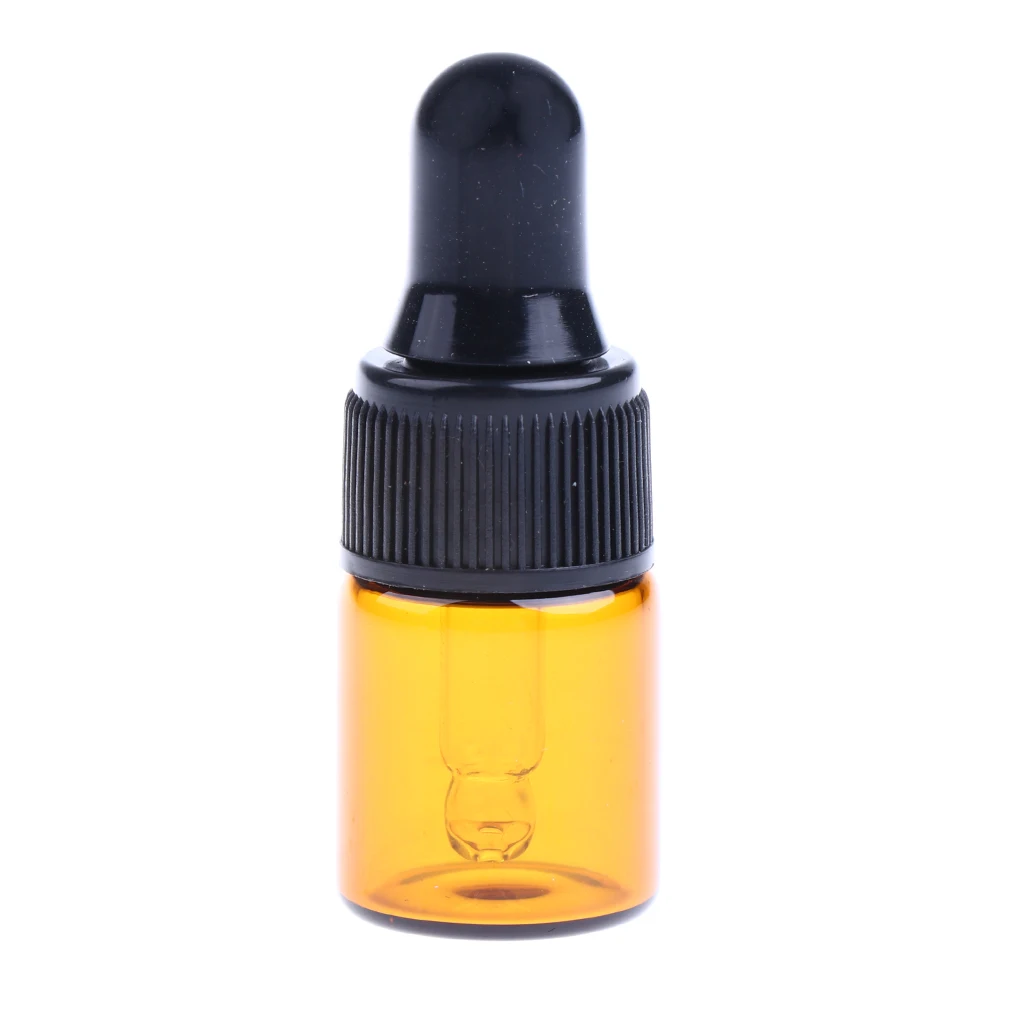40pcs High Quality Mini Refill Glass Empty Dropper Bottles Vials Containers For Essential Oils Perfume 1ML 2ML