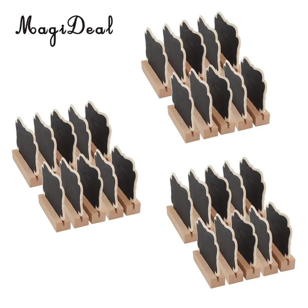 30PCS Mini Wooden Blackboard Memo Message Board Sign For Wedding Kitchen Store Shop Buffet