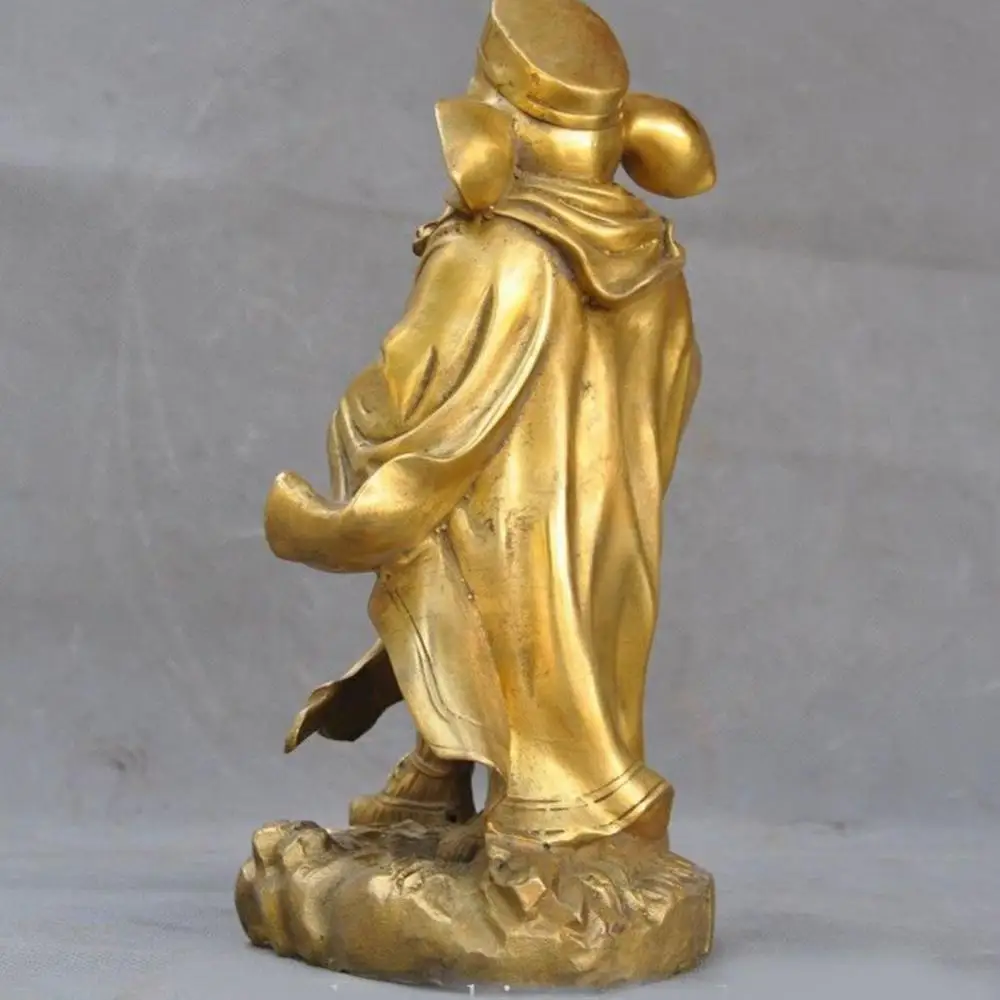 

christmas 10"Old Chinese Bronze Pig God Zhu Bajie Wuneng of Famous Xi Youji prong Statue halloween
