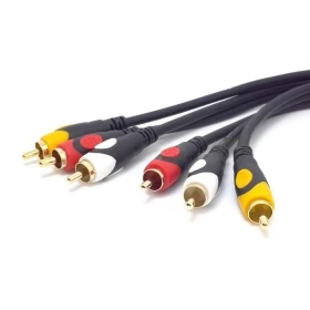 100 шт./лот двухцветный видеокабель OverMold 5 футов AV аудио-видео кабель 3 RCA в 3RCA Для HDTV