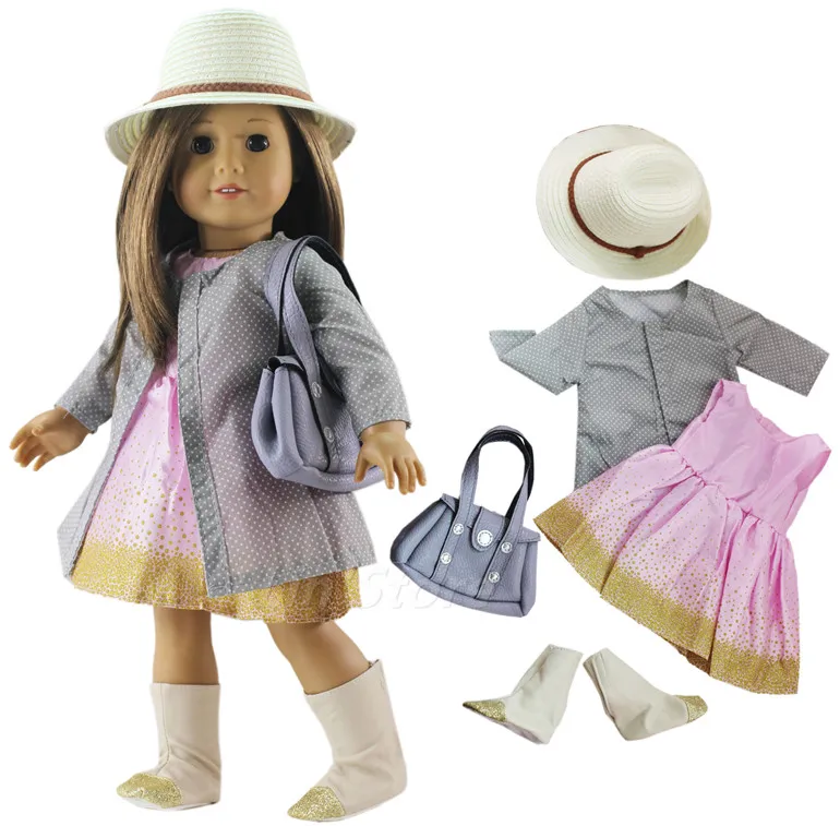 

1 Set Doll Clothes Outfit Clothes shoes for 18 inch American Doll Many Style for Choice A20