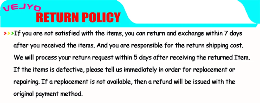 G. RETURN POLICY