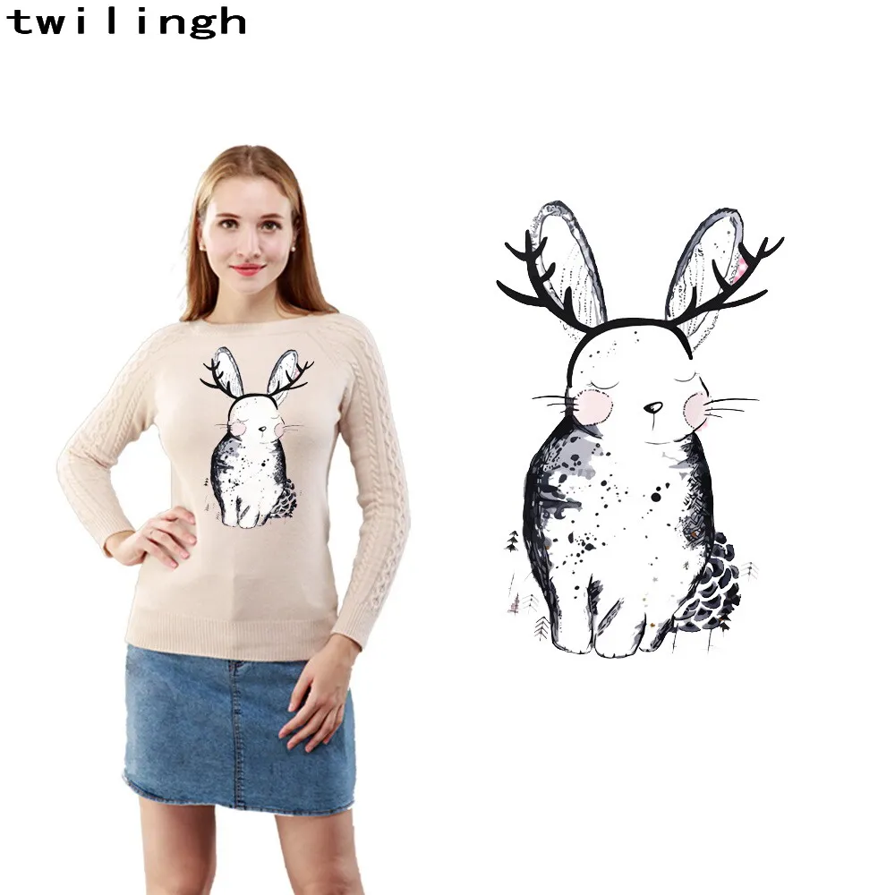 

new 3D transfer patches handmade DIY character image iron on T-shirT cloth dress jacket rabbit character sticker clothes patch