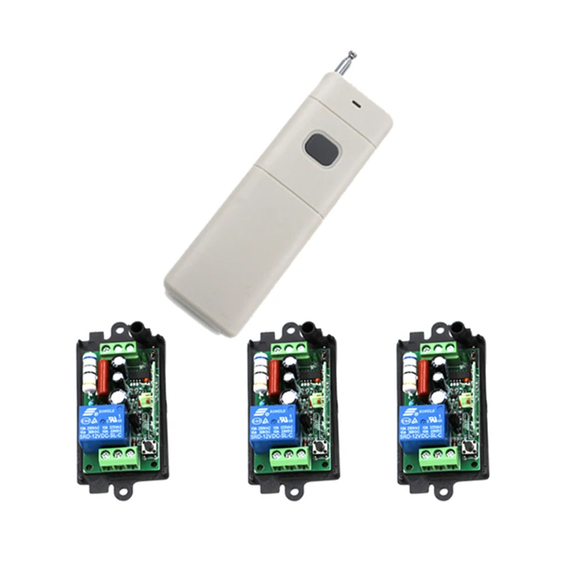 

220V 110V 1Ch RF Wireless Remote Control Light Switch 1 Remote Control And 3 Receiver 433mhz 4059
