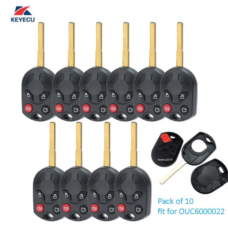 KEYECU для Ford C-Max Escape Focus Transit Connect FCC: OUCD6000022 3 + 1 4 кнопочный пульт дистанционного
