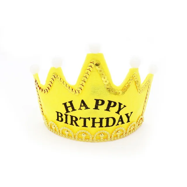 Crown Led Happy Birthday Cap Colorful Hat King Princess Birthday Cap ...