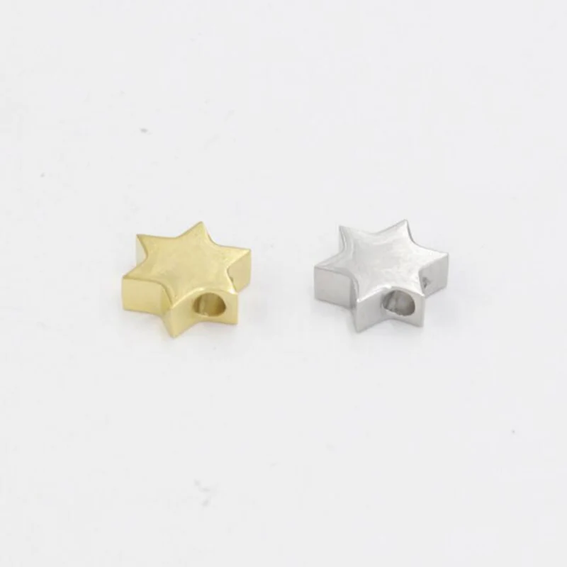 

10pcs/Lot Grace Moments Stainless Steel Mirror Polish Star of David DIY Small Hole Beads for Jewelry Making Accessory 8*9mm
