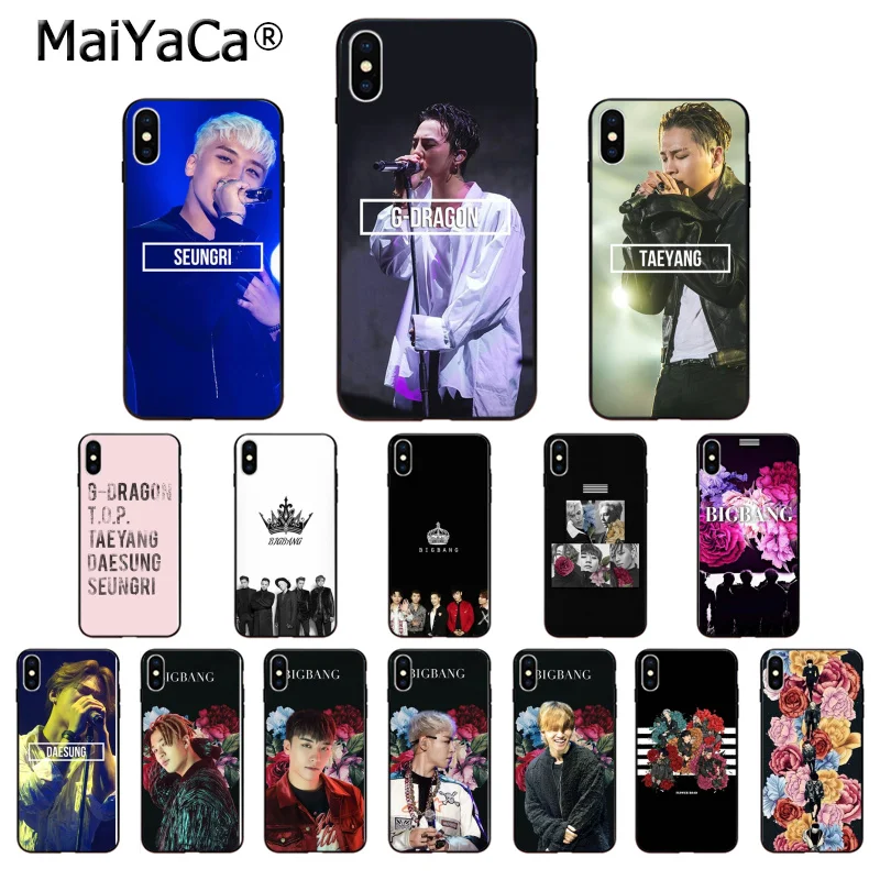 Мягкий силиконовый чехол для телефона MaiYaCa Boy Team Bigbang из ТПУ iPhone 5 5Sx 6 7 7plus 8 8Plus X XS MAX