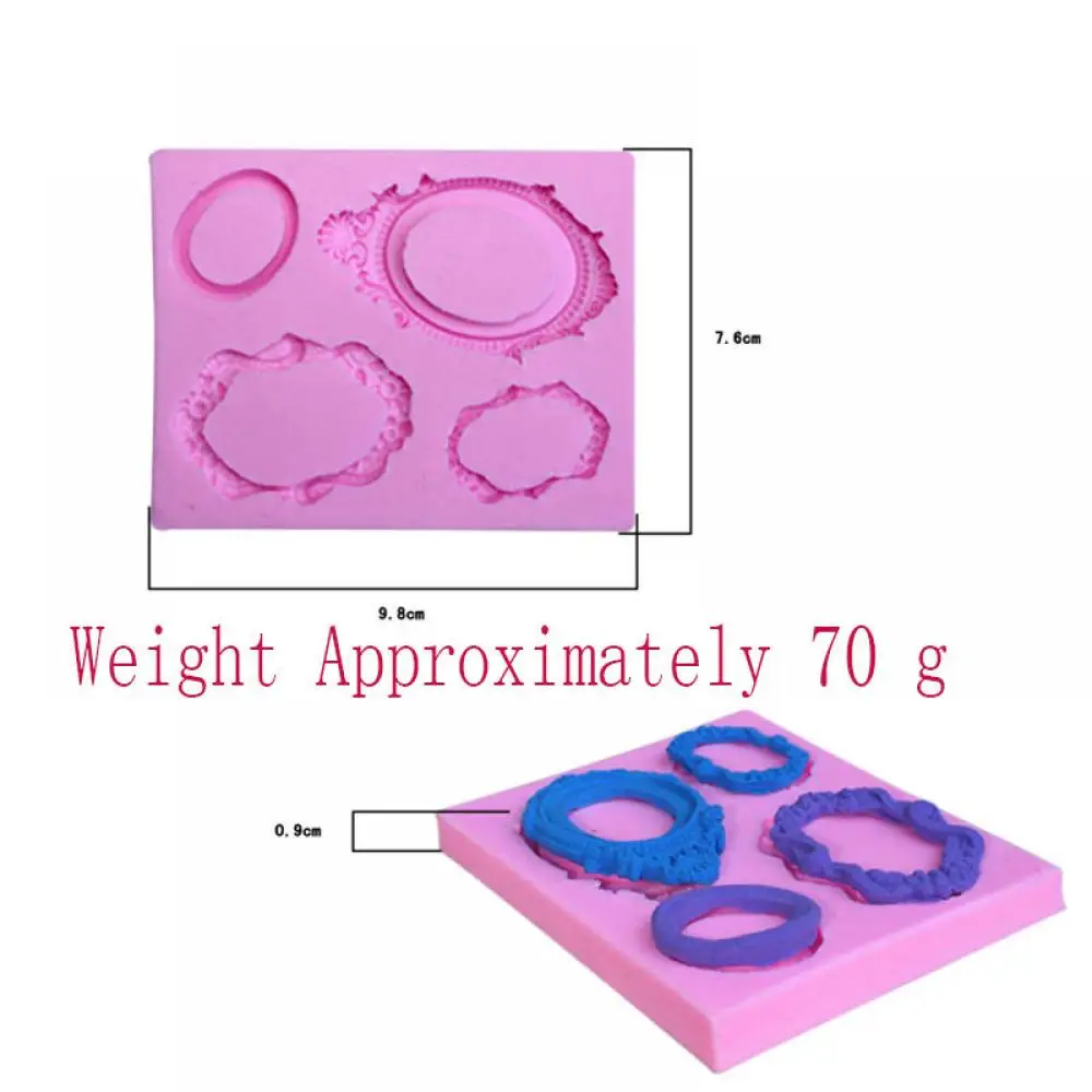 Помадка торт винтажная рама для зеркала силиконовая форма для приготовления пищи инструменты Шоколадный Кекс трафарет Рождественский торт украшения формы