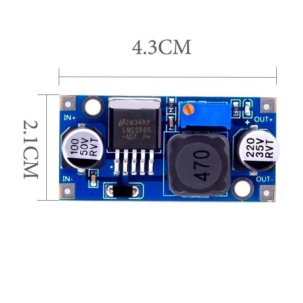 10 шт. DCDC Бак Сыходзь преобразователь модуль LM2596 Напряжение регулятор TE097 (синий)