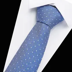 Для мужчин галстук черный Blu в горошек Модные Классические 7,5 см Тонкий Тощий галстуки полиэстера Узкий Шелковый жениха Свадебная