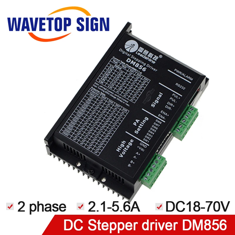 stepper motor driver leadshine DM856 2-phase stepper Driver For cnc Router Laser engraving Machine 2-phase Step stepper motor driver leadshine DM856 2-phase stepper Driver For cnc Router Laser engraving Machine 2-phase Step