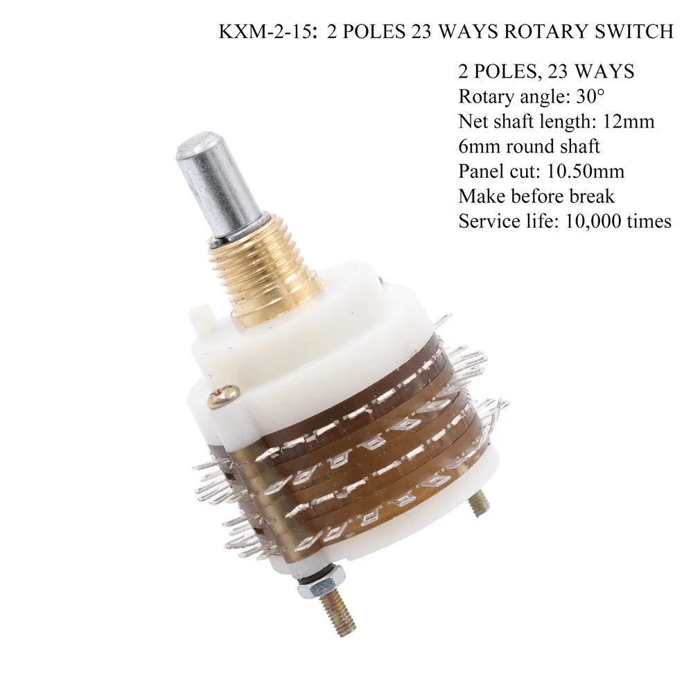 Поворотный переключатель для DIY аттенюатор потенциометр громкости селектор Hifi винтажный ламповый усилитель DIY 1 шт - Цвет: KXM-2-15-2X23