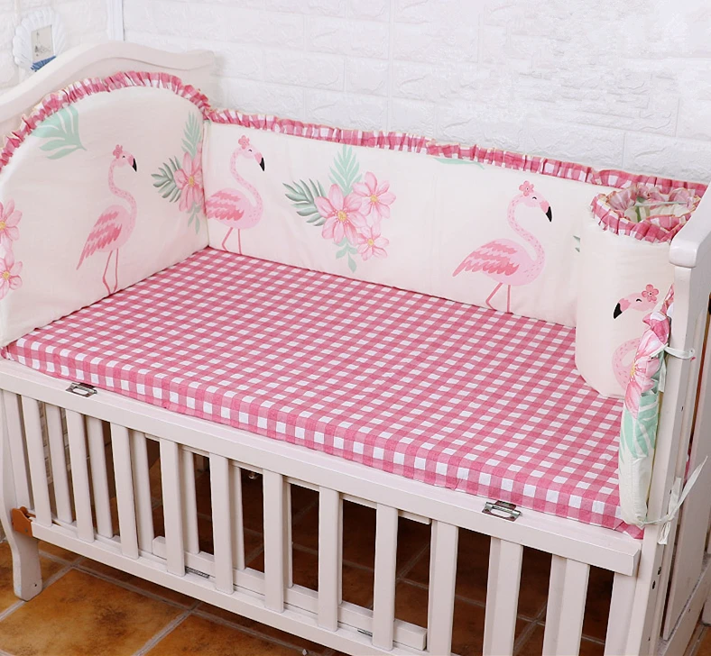 Promotion! 6PCS crib baby bumper Pattern Baby Bed Linen Newborns Baby