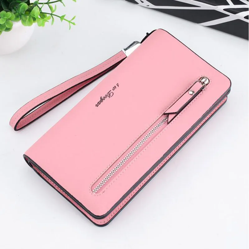 

Fashion PU Leather Women Long Wallet Solid Color Purses Card Holder Wallets Female High Quality High Capacity Clutch Money Bag